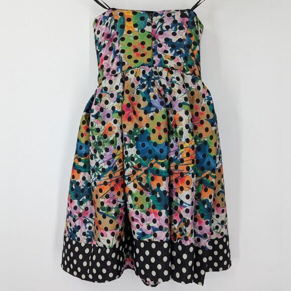 Corey Lynn Calter Anthropologie Lavendal Floral Polka Dot Strapless Dress 2 NWT - Picture 8 of 16